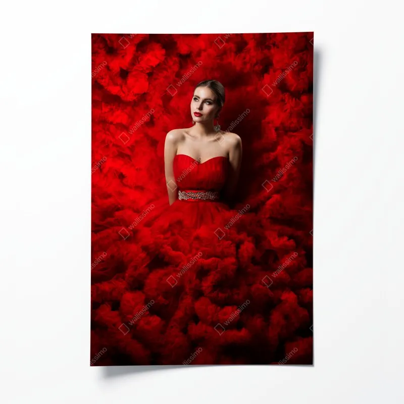 Poster tropische orchideen in aquarell und palmblättern – Wallnifity®