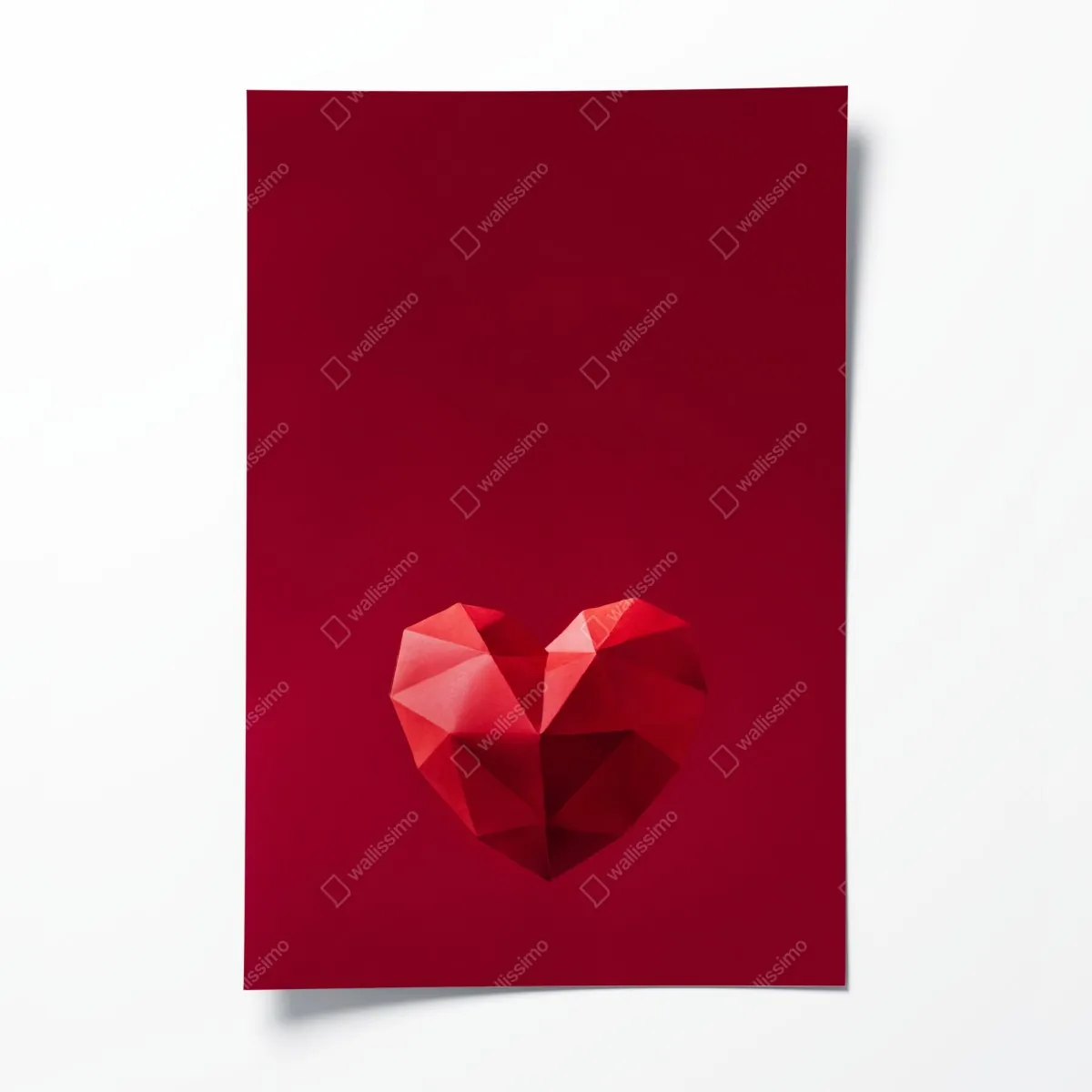 Poster geometrisches rotes papierherz – Wallnifity®