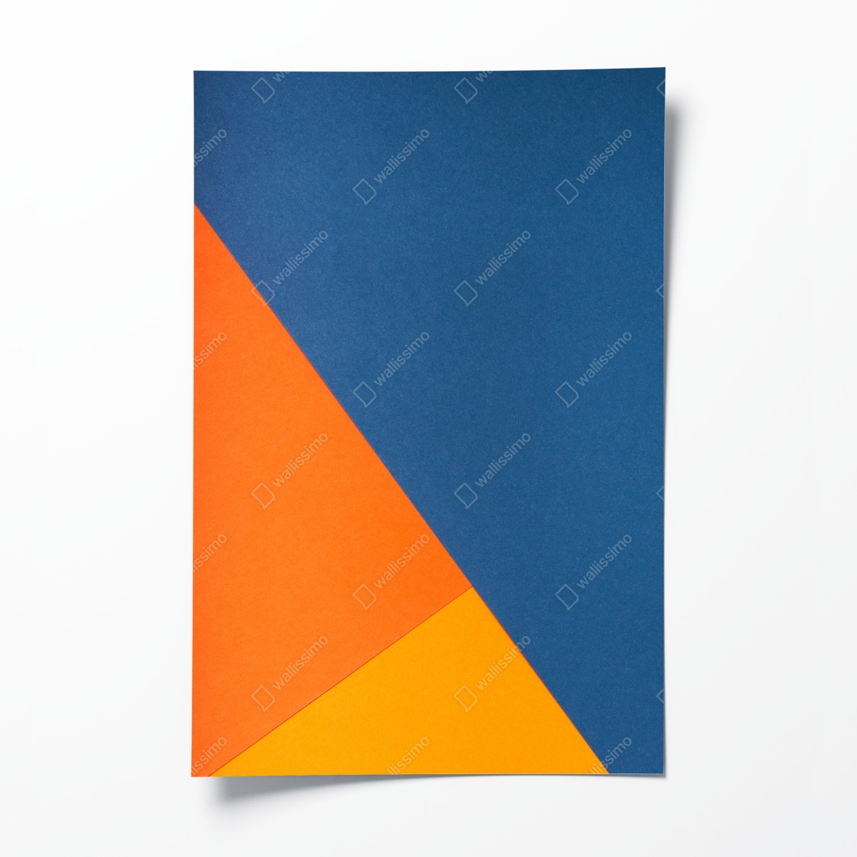 Poster mutige geometrische komposition in blau und orange – Wallnifity®