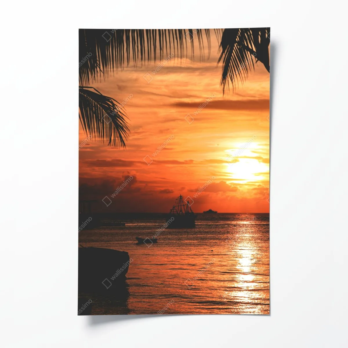 Poster tropischer sonnenuntergang am meer – Wallnifity®