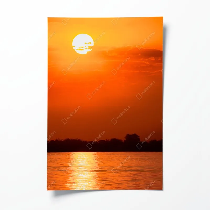 Poster türkisfarbener wasserfall im üppigen wald – Wallnifity®