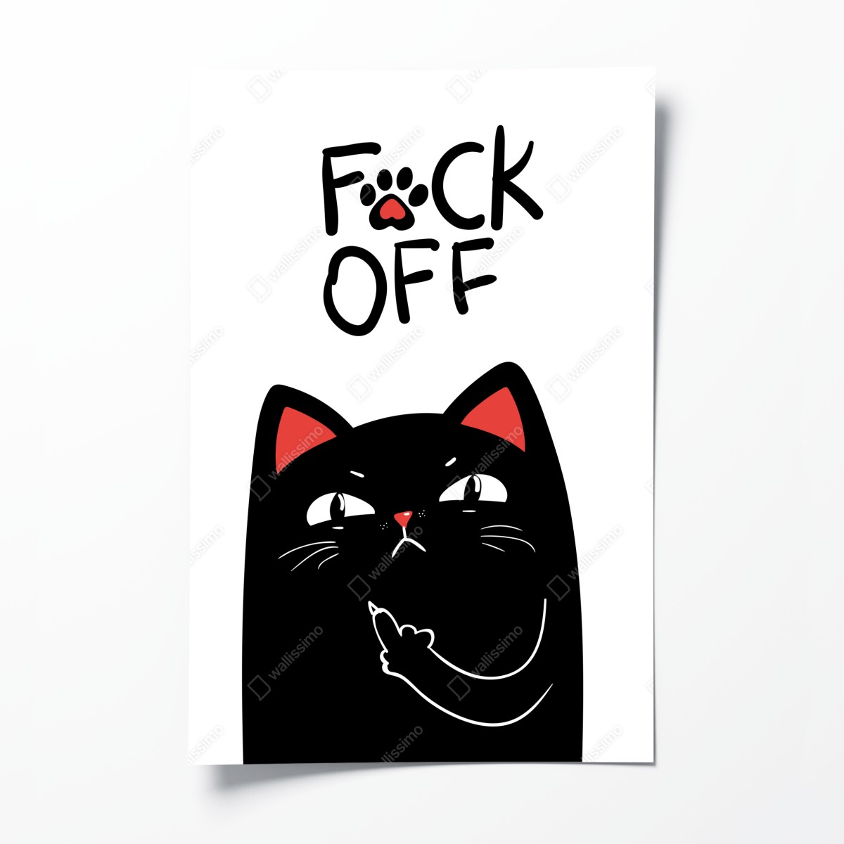 Poster freche schwarze katze mit attitude – Wallnifity®