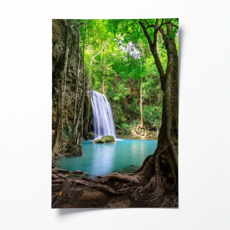 Poster elegantes goldenes geometrisches blattmuster – Wallnifity®