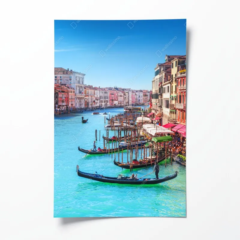 Poster leuchtendes verlauf-wellenmuster – Wallnifity®