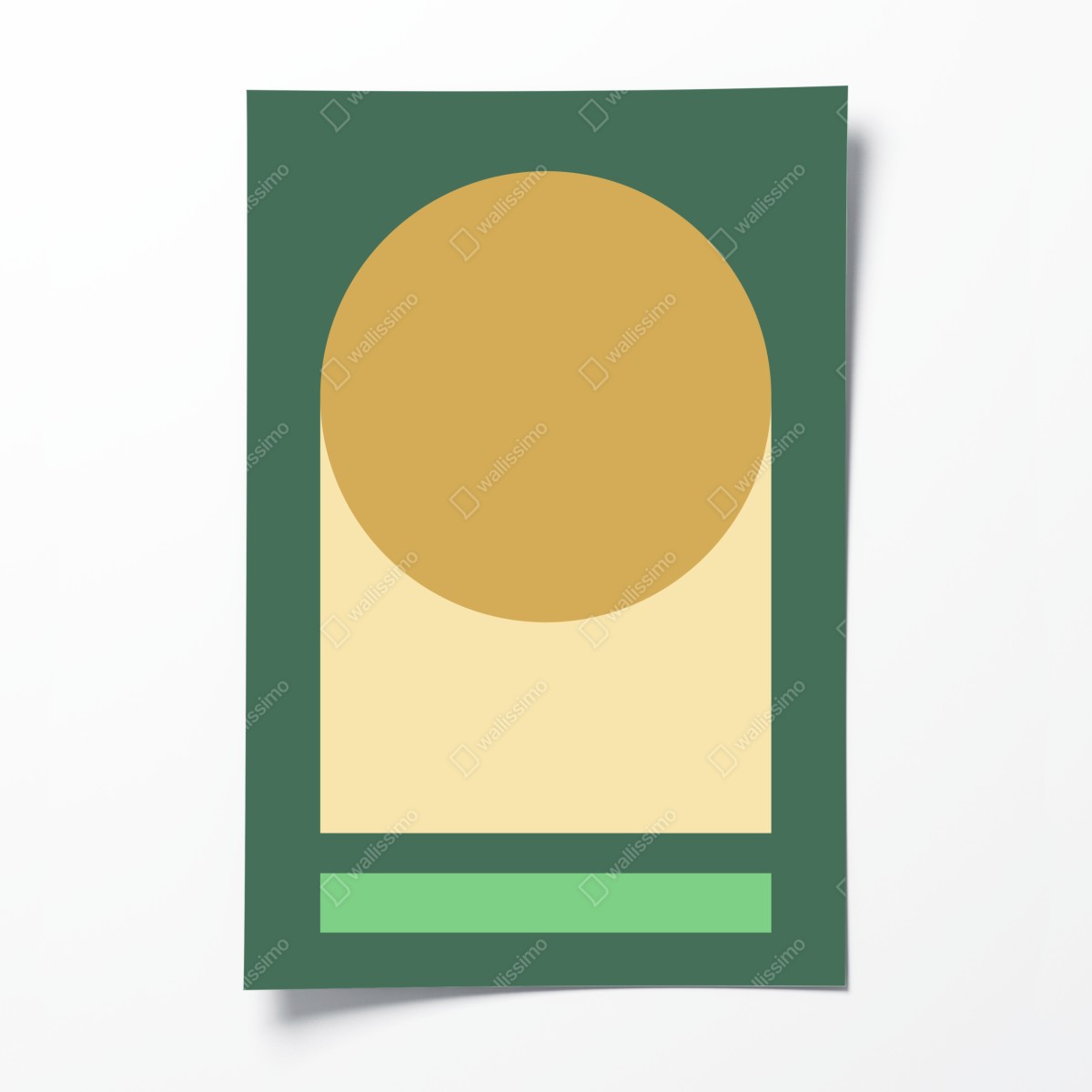Poster goldene sonne über geometrischem block – Wallnifity®