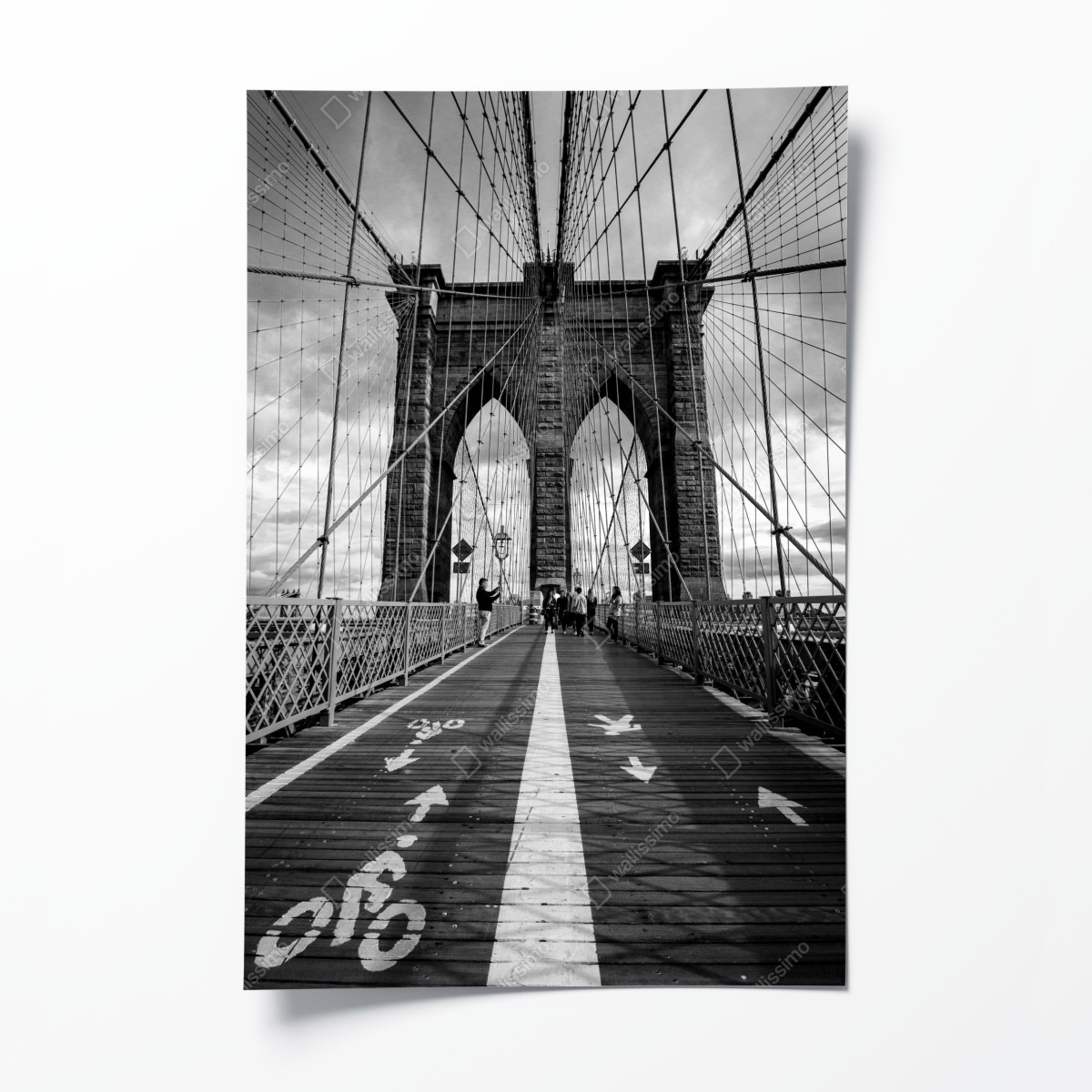 Poster Brooklyn Bridge perspektive in monochrom – Wallnifity®