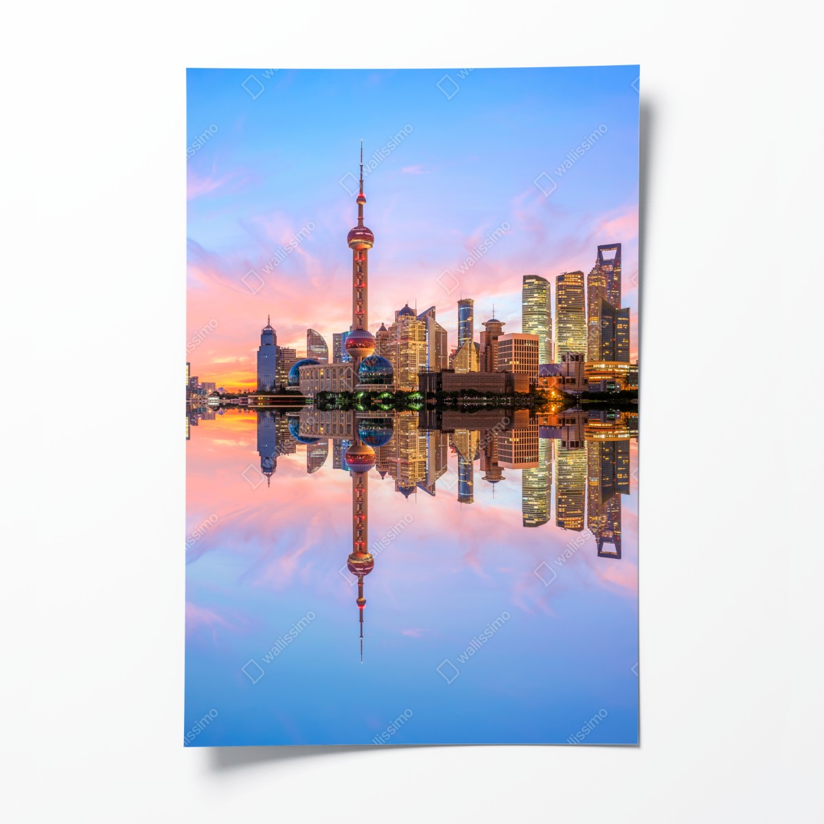 Poster Shanghai skyline bei sonnenaufgang – Wallnifity®