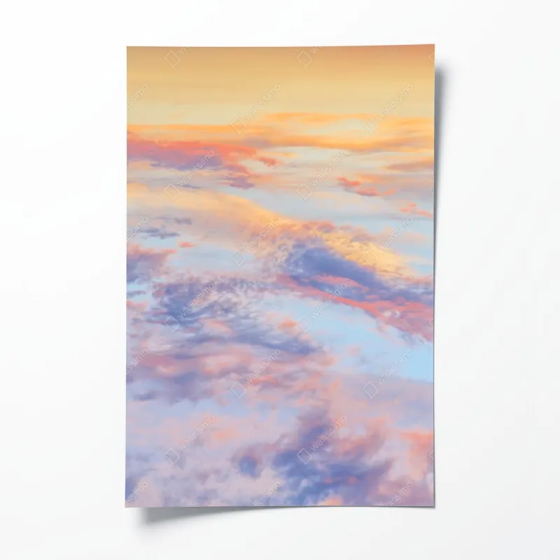 Poster sonnige gasse mit meerblick und balkonen – Wallnifity®