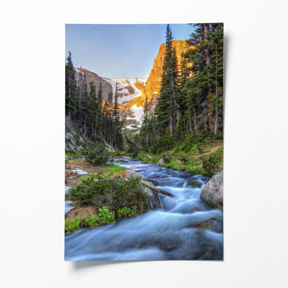 Poster goldener gipfel über alpenbach – Wallnifity®