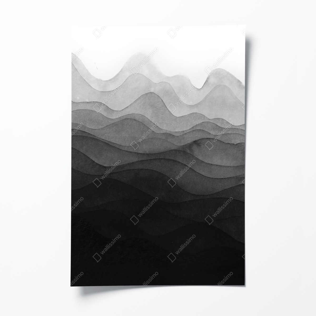 Poster monochrome geschichtete berge – Wallnifity®
