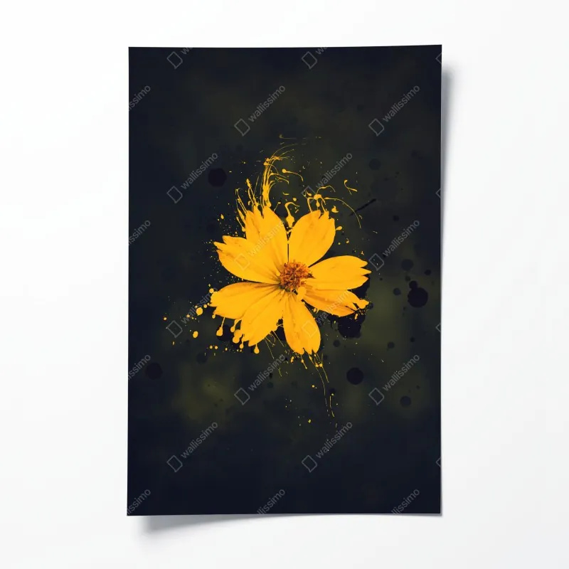 Poster tropischer strand mit palmen und segelboot – Wallnifity®