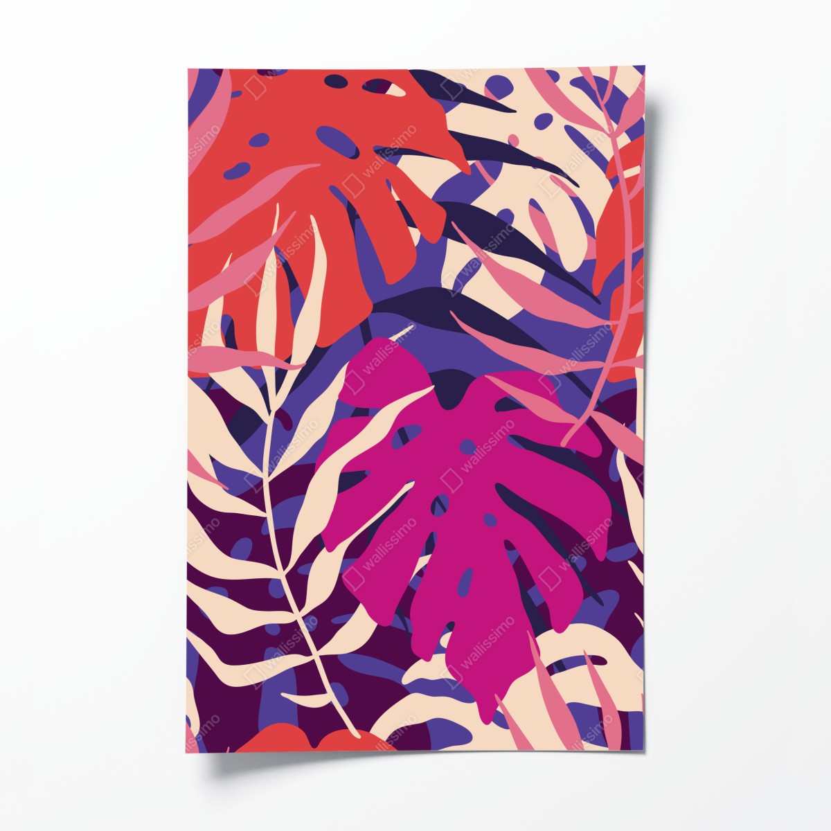 Poster pastell tropisches blattmuster – Wallnifity®