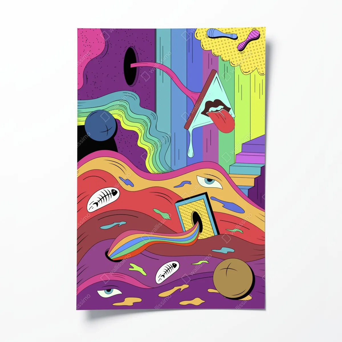 Poster psychedelische pop-art traumlandschaft – Wallnifity®