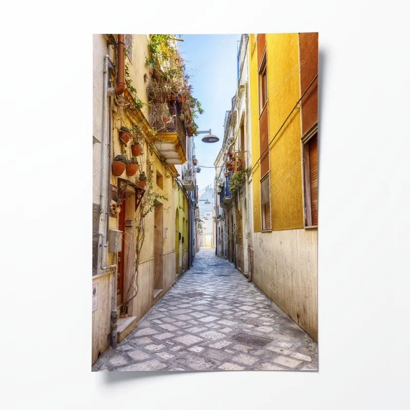 Poster warmes muster aus holzlamellen für die wand – Wallnifity®