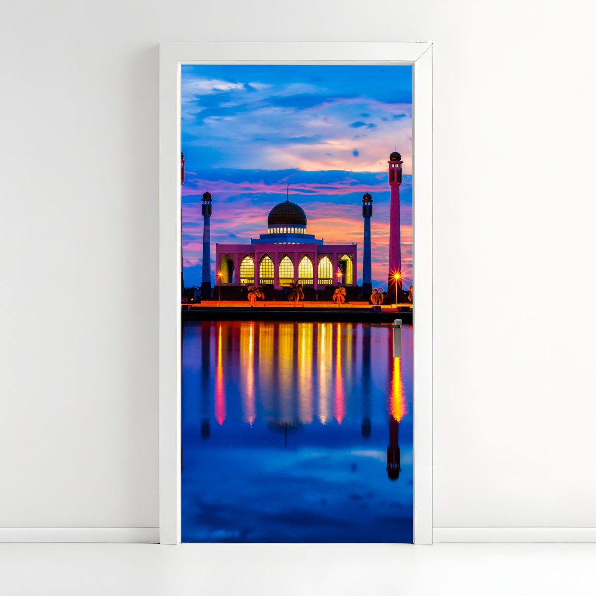 Türaufkleber sonnenuntergang an der moschee in Songkhla – Wallnifity®