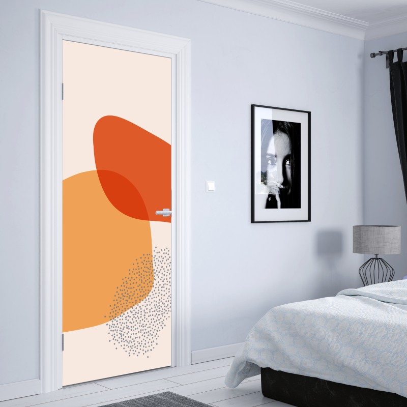 Türaufkleber pastelliges blättermuster für die wand – Wallnifity®