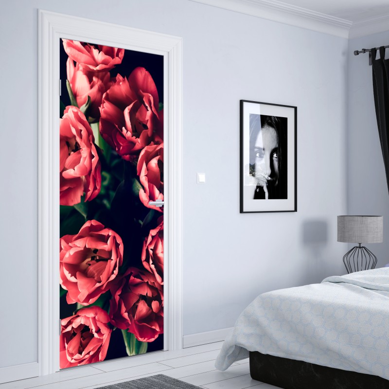 Türaufkleber elegante schwarzweiß klaviertasten – Wallnifity®