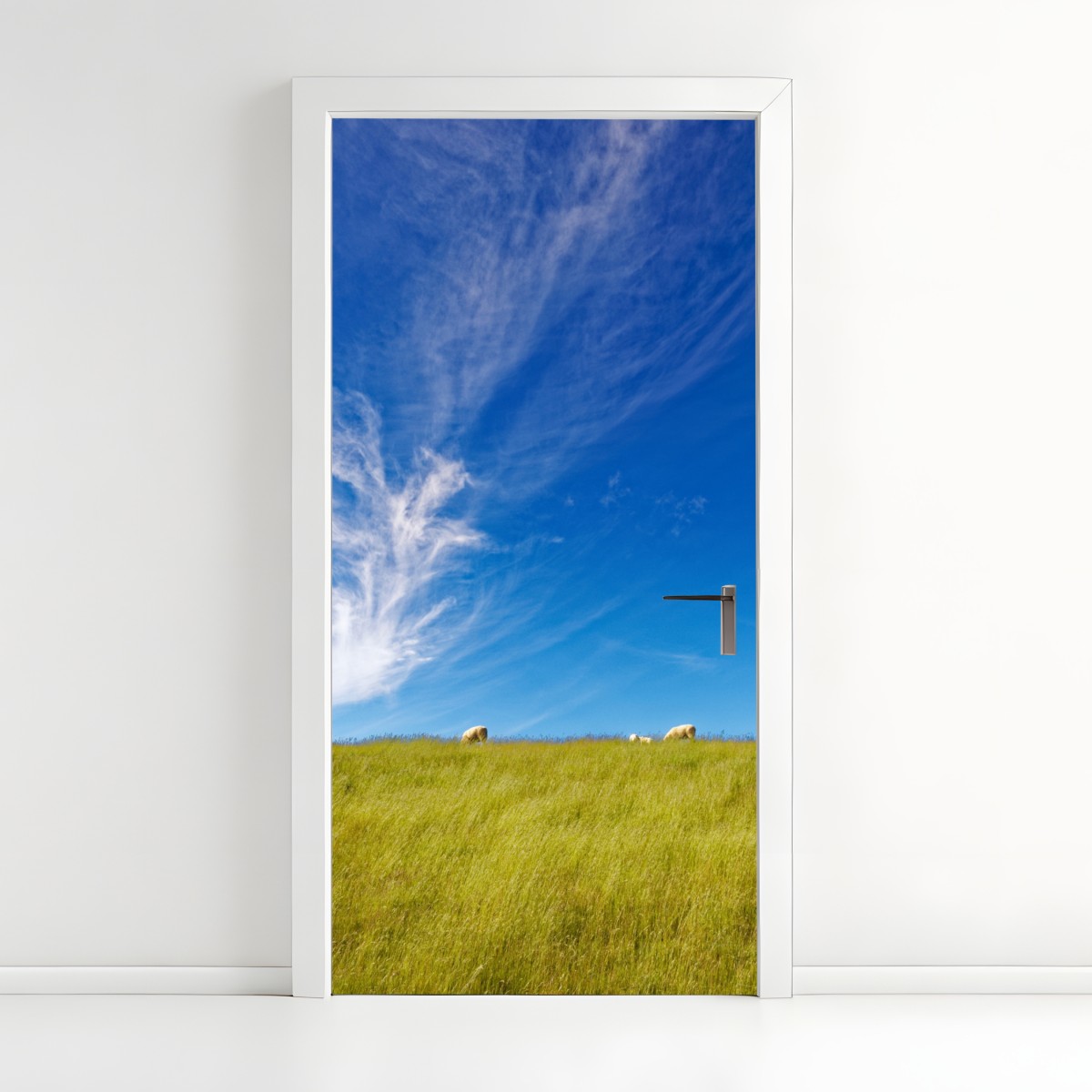 Türaufkleber ruhige wiese unter blauem himmel – Wallnifity®