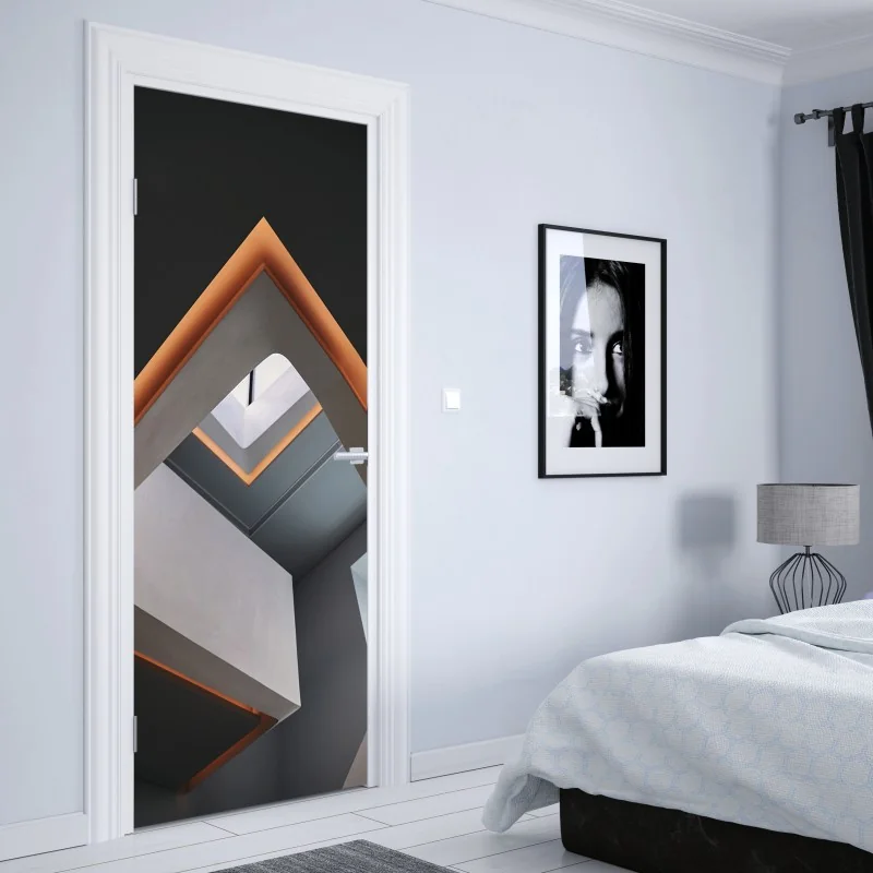 Türaufkleber goldenes geometrisches kreismuster – Wallnifity®
