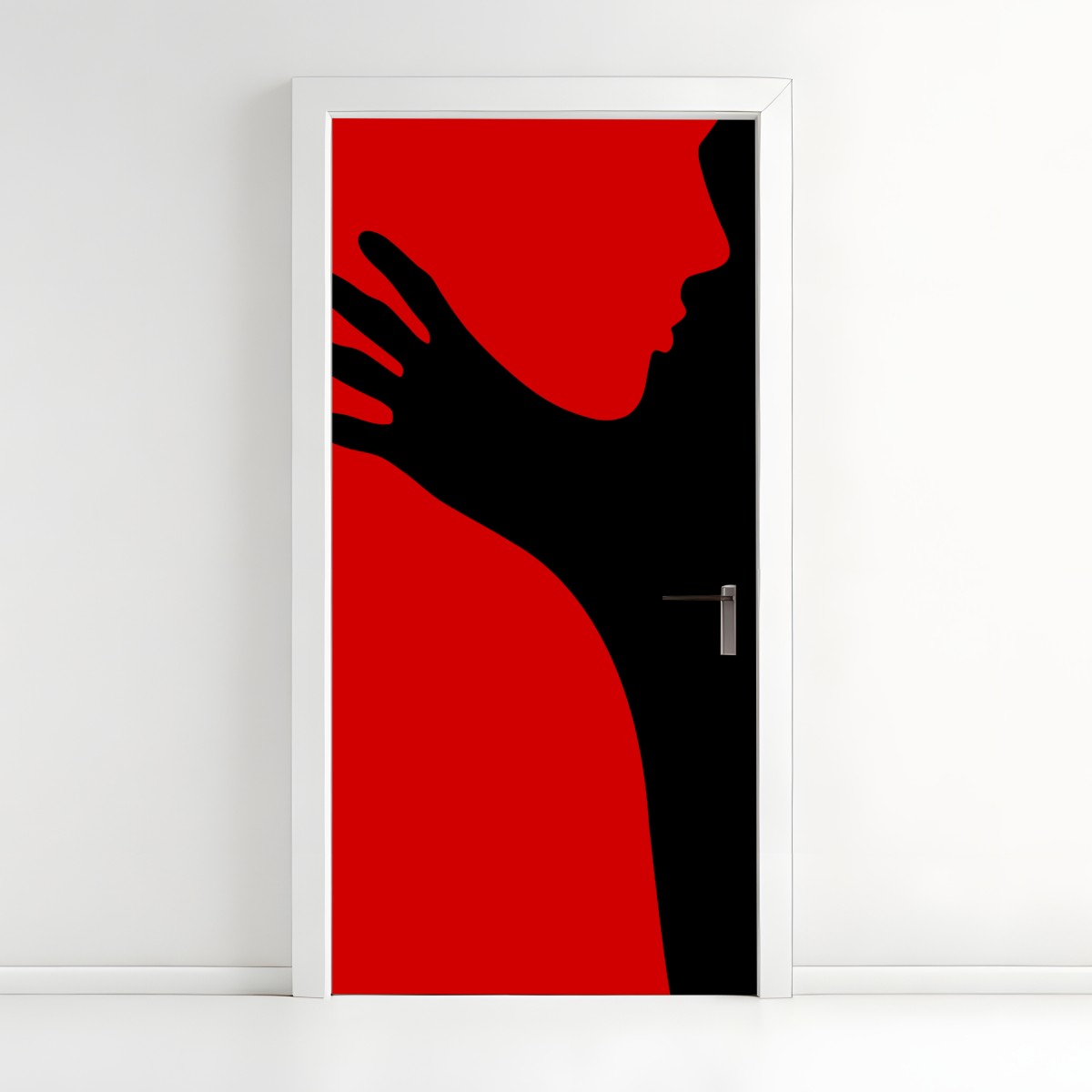 Türaufkleber kräftige rot-schwarze silhouette – Wallnifity®