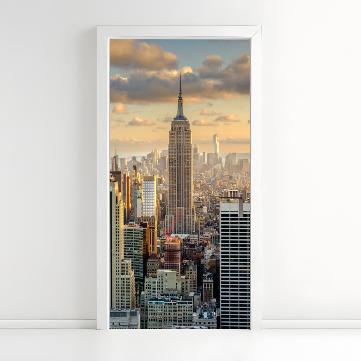 Türaufkleber New York skyline bei sonnenuntergang – Wallnifity®