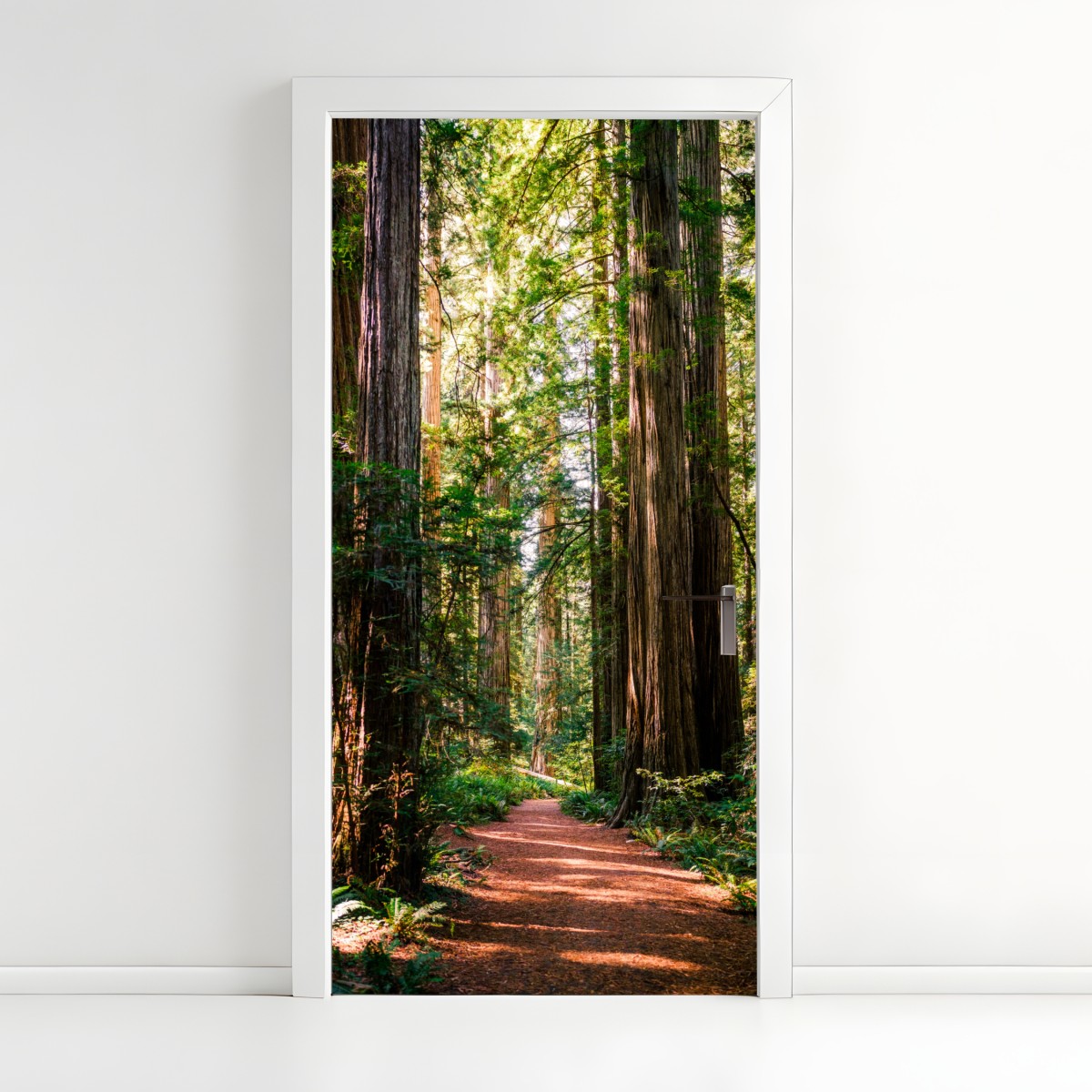 Türaufkleber majestätischer weg im sekwoienwald – Wallnifity®