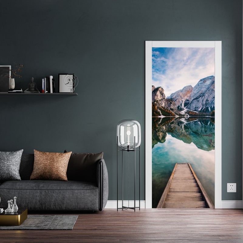 Türaufkleber goldenes wellenmuster wanddeko – Wallnifity®