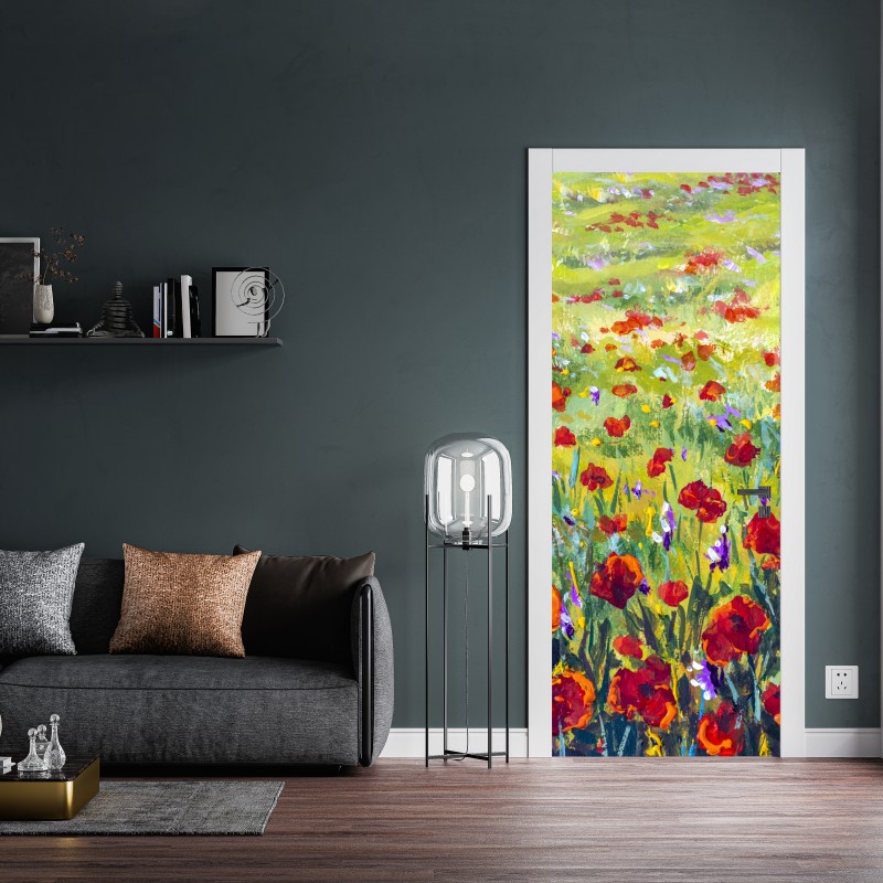 Türaufkleber zartes kirschblütenmuster – Wallnifity®