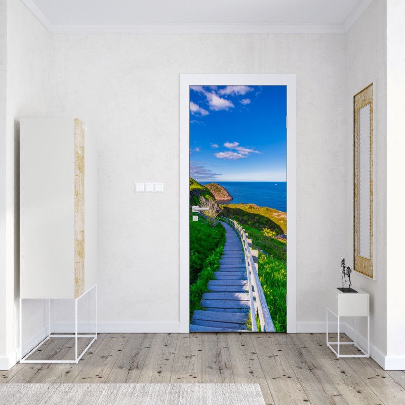 Türaufkleber majestätische bergspiegelung über alpensee – Wallnifity®