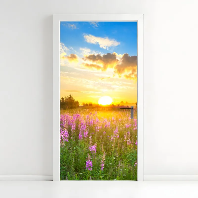 Türaufkleber tropisches aquarell botanikmuster – Wallnifity®