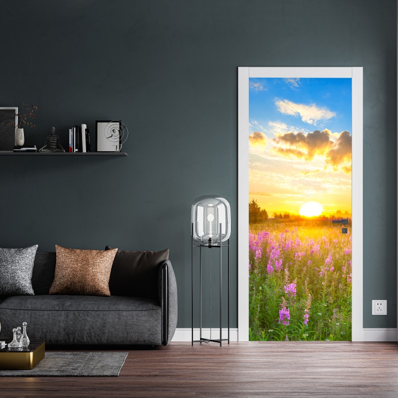 Türaufkleber tropisches aquarell botanikmuster – Wallnifity®