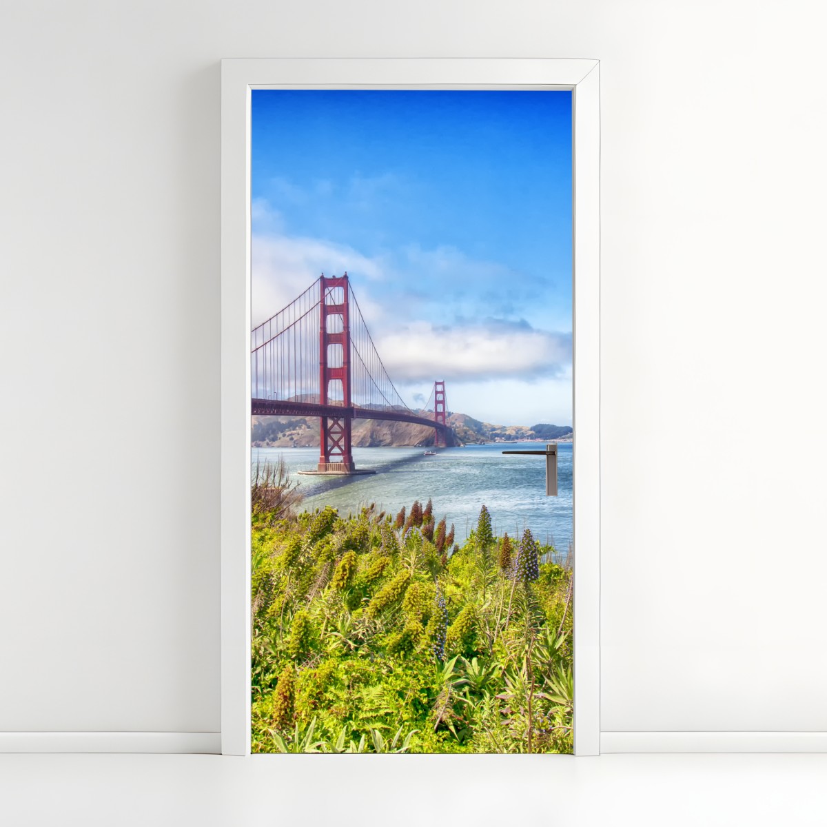 Türaufkleber Golden Gate über der Bucht von San Francisco – Wallnifity®