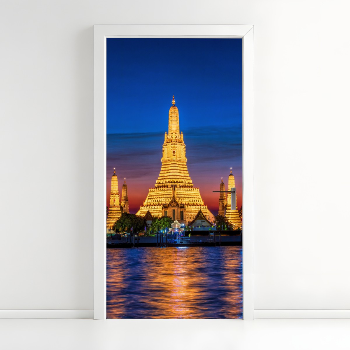 Türaufkleber goldenes Wat Arun in der dämmerung – Wallnifity®