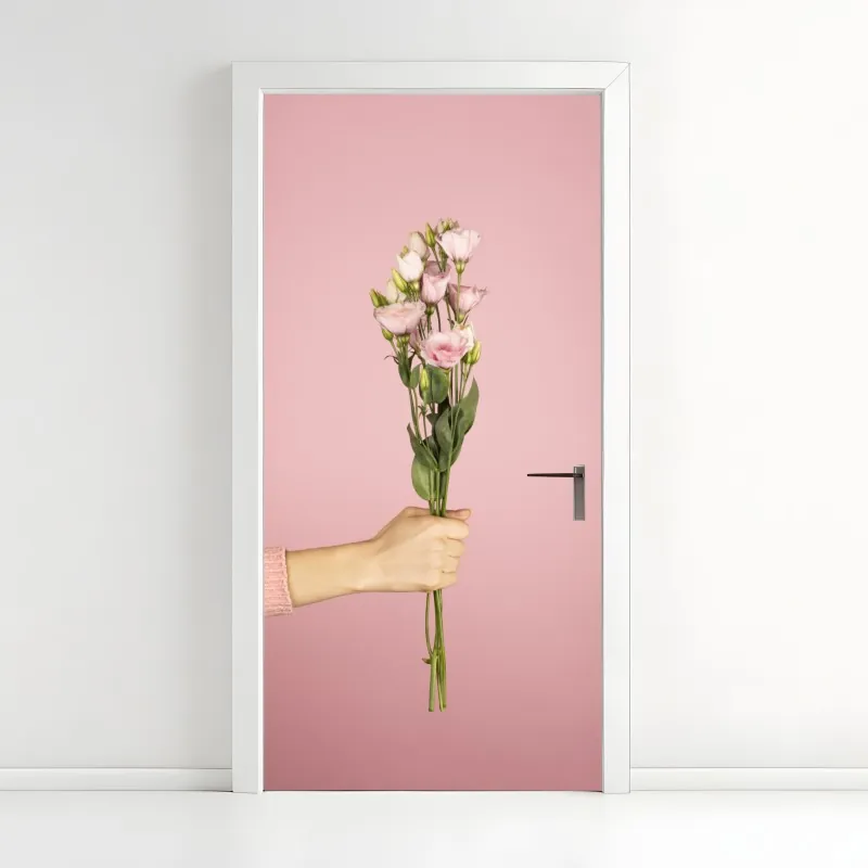 Türaufkleber handgezeichnetes rosenmuster – Wallnifity®