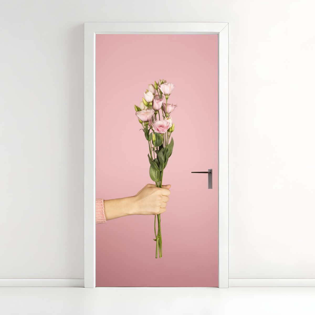 Türaufkleber zarter rosa eustoma-strauß – Wallnifity®