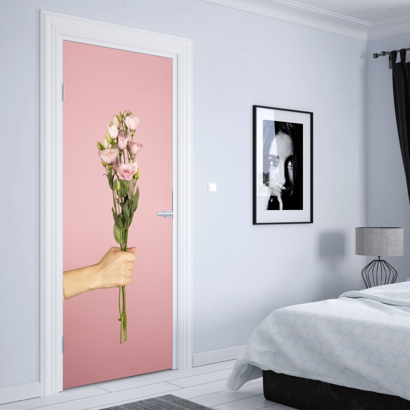 Türaufkleber handgezeichnetes rosenmuster – Wallnifity®