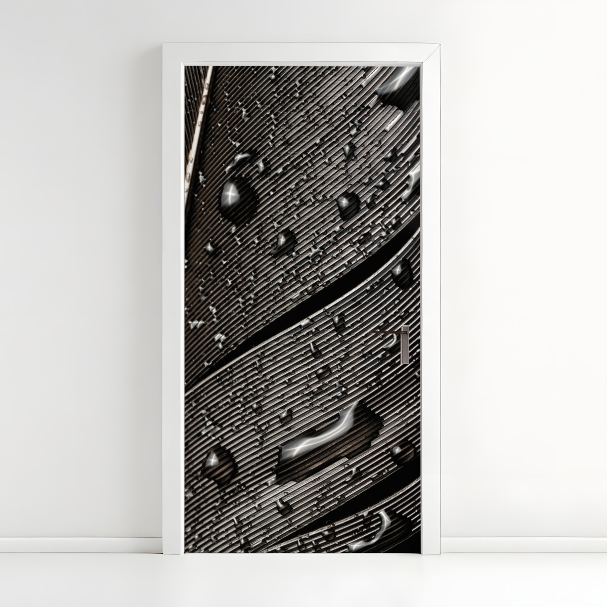 Türaufkleber monochrome feder mit wassertropfen – Wallnifity®