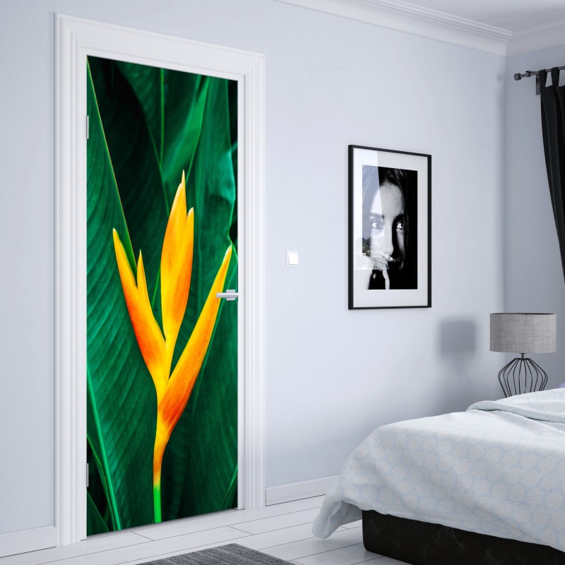 Türaufkleber zartes blaues blumenmuster – Wallnifity®