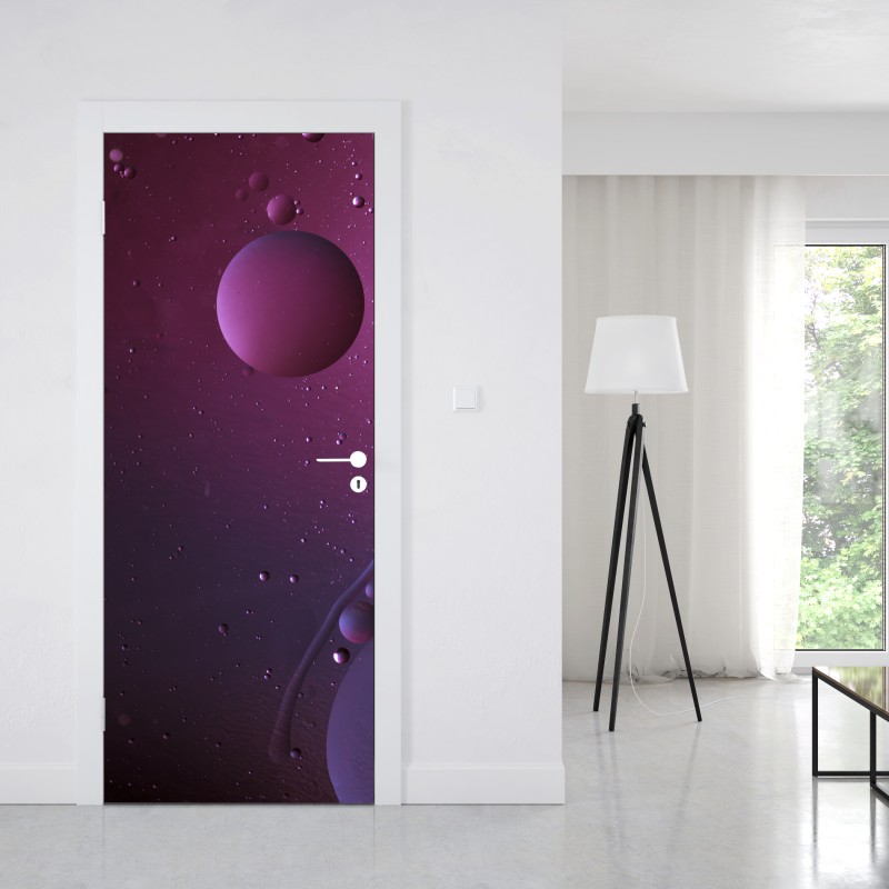 Türaufkleber zarte nahaufnahme von löwenzahnsamen in monochrom – Wallnifity®