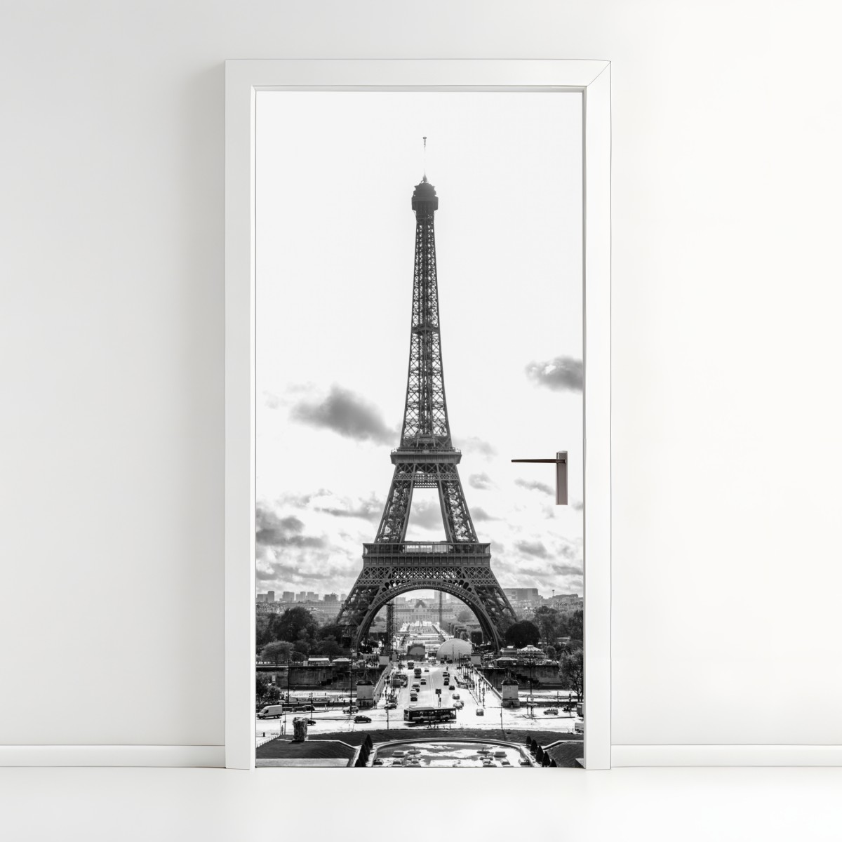 Türaufkleber Paris Eiffelturm in monochrom – Wallnifity®