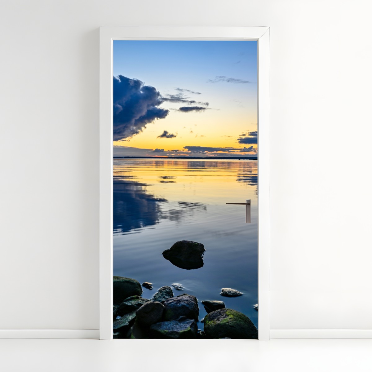 Türaufkleber ruhige küstenlandschaft bei sonnenuntergang – Wallnifity®