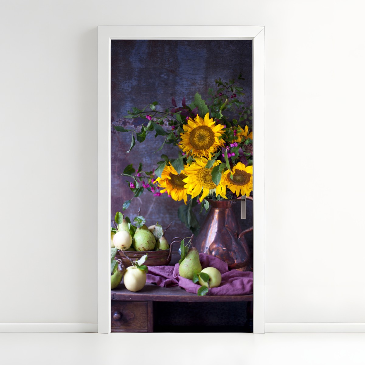 Türaufkleber sonnenblumen und birnen stilleben – Wallnifity®