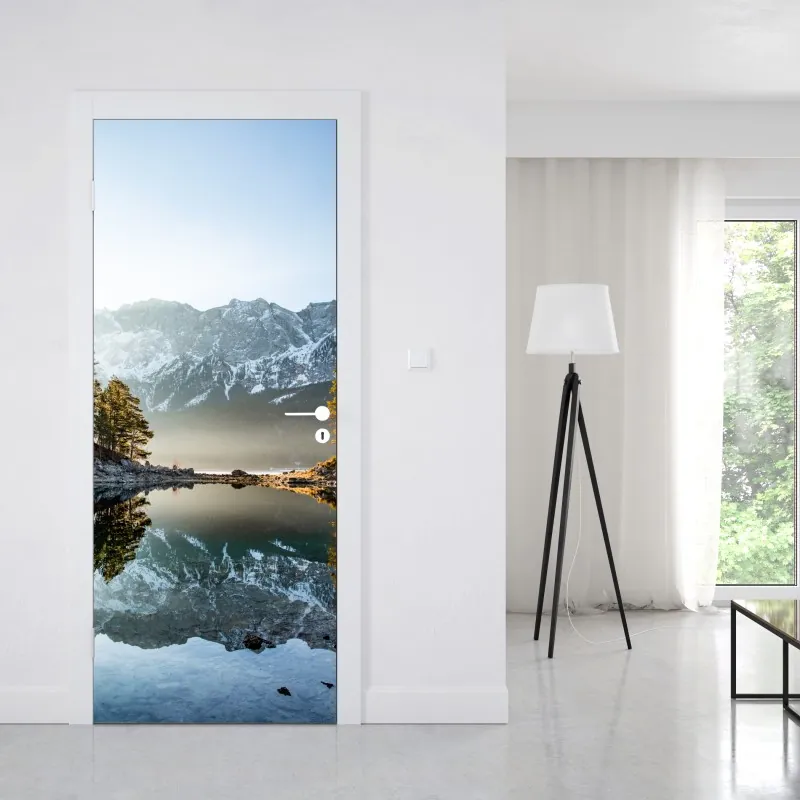 Türaufkleber lebhafte türkis und limetten aquarellspritzer – Wallnifity®