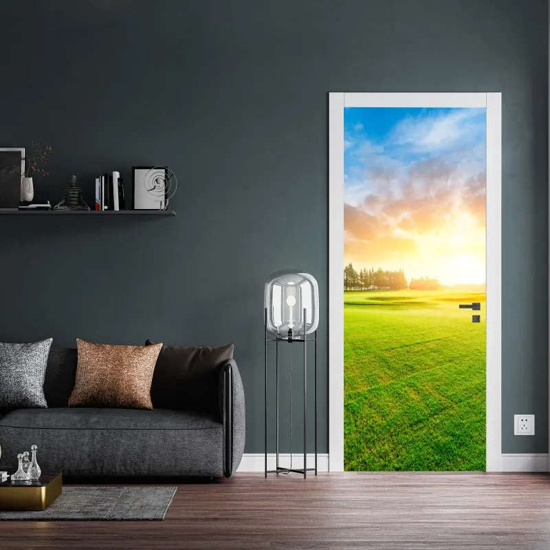Türaufkleber lebendige geometrische komposition – Wallnifity®