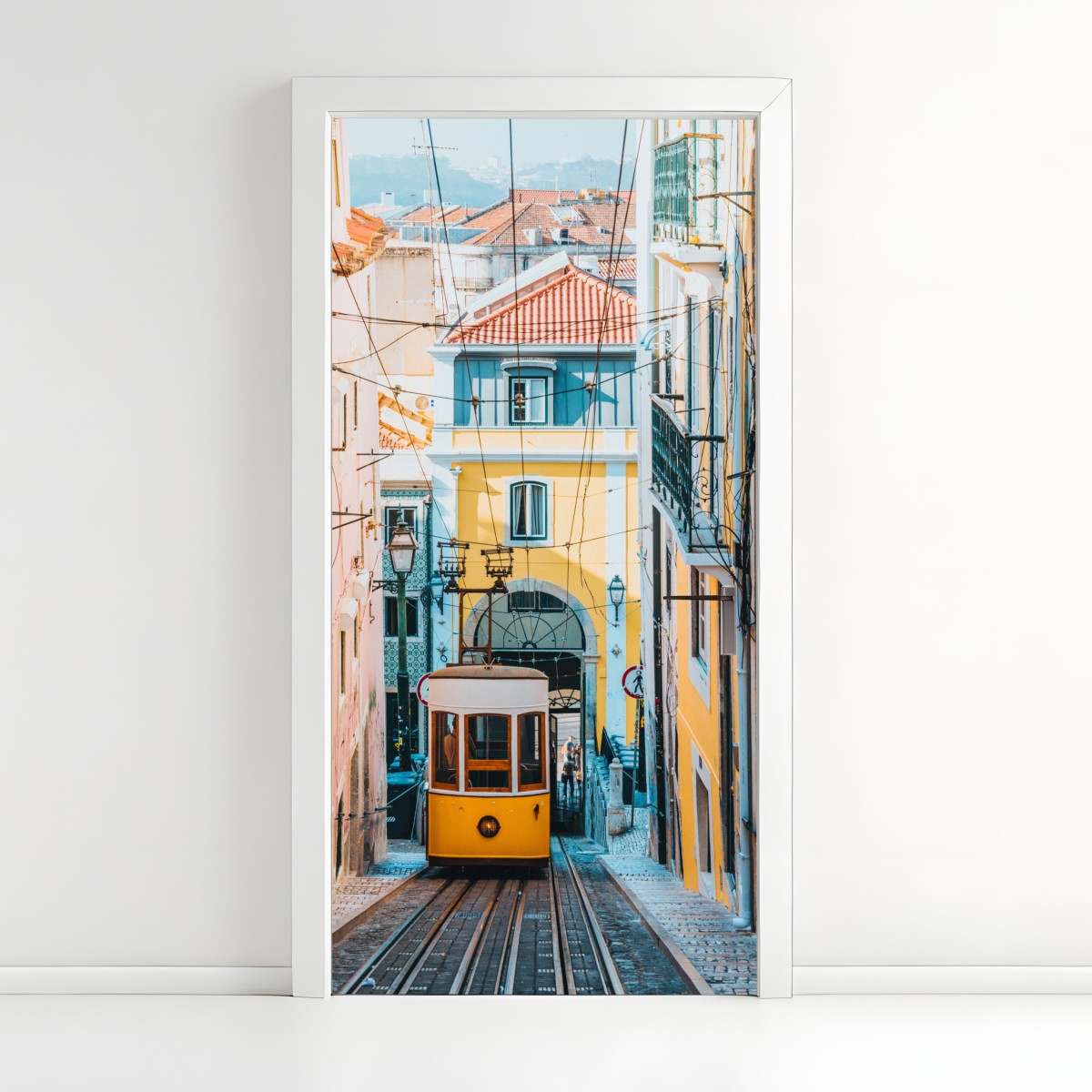 Türaufkleber lebendige bica straßenbahn in Lissabon – Wallnifity®