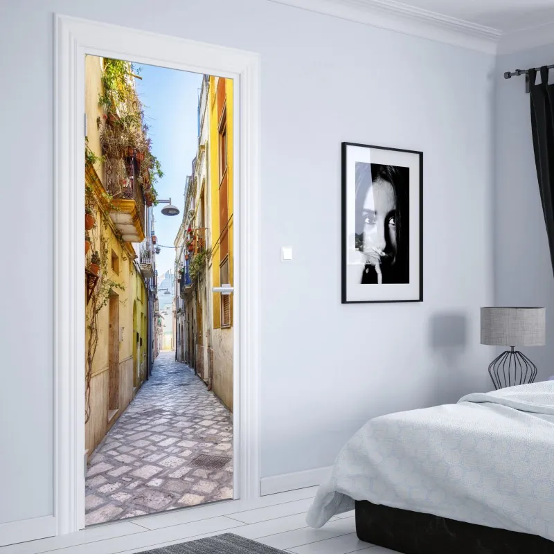Türaufkleber monochrome gitarre nahaufnahme – Wallnifity®
