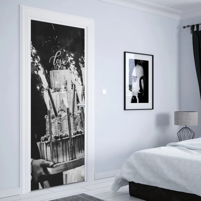 Türaufkleber pastelliges blättermuster für die wand – Wallnifity®