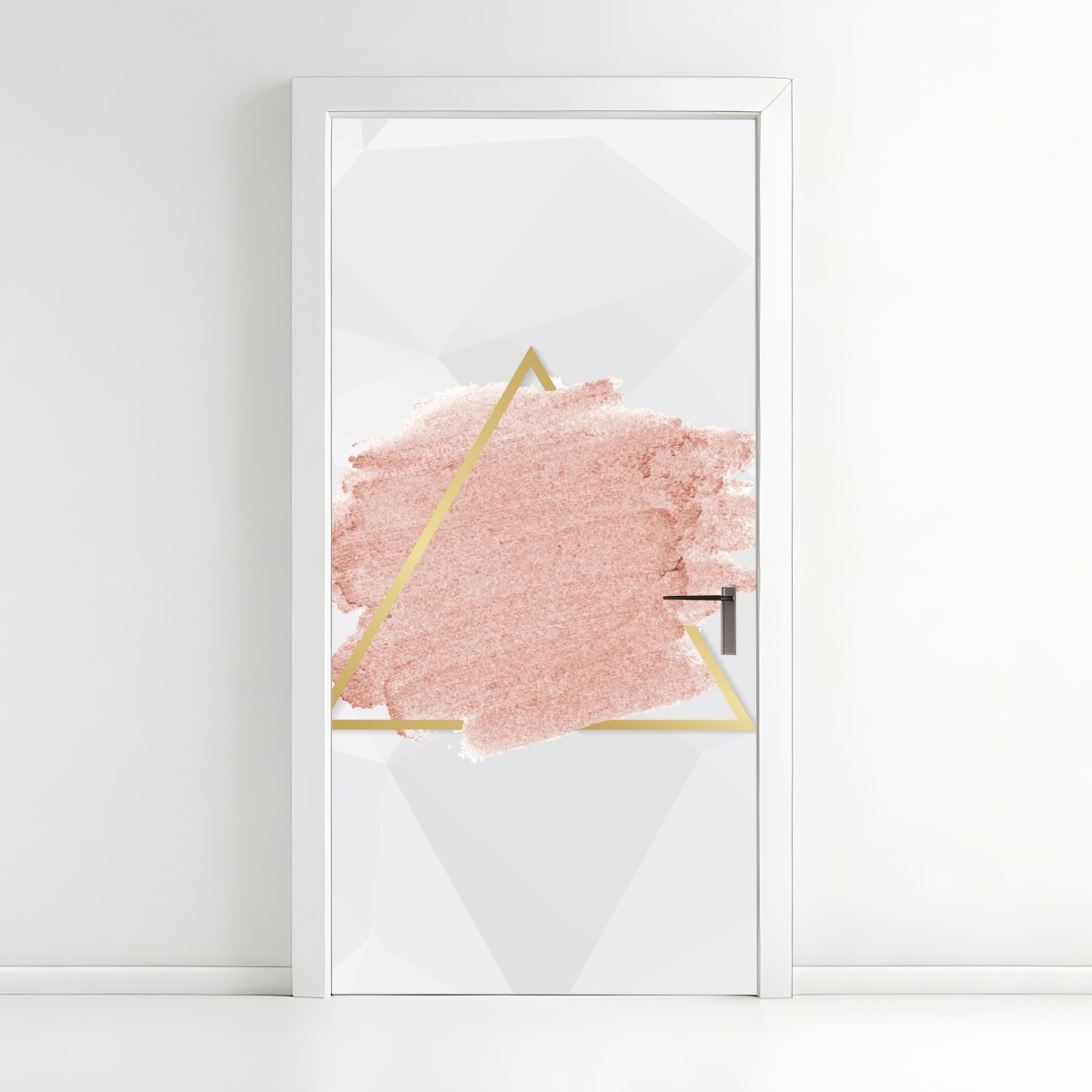 Türaufkleber pastellrosa geometrisches dreieck – Wallnifity®