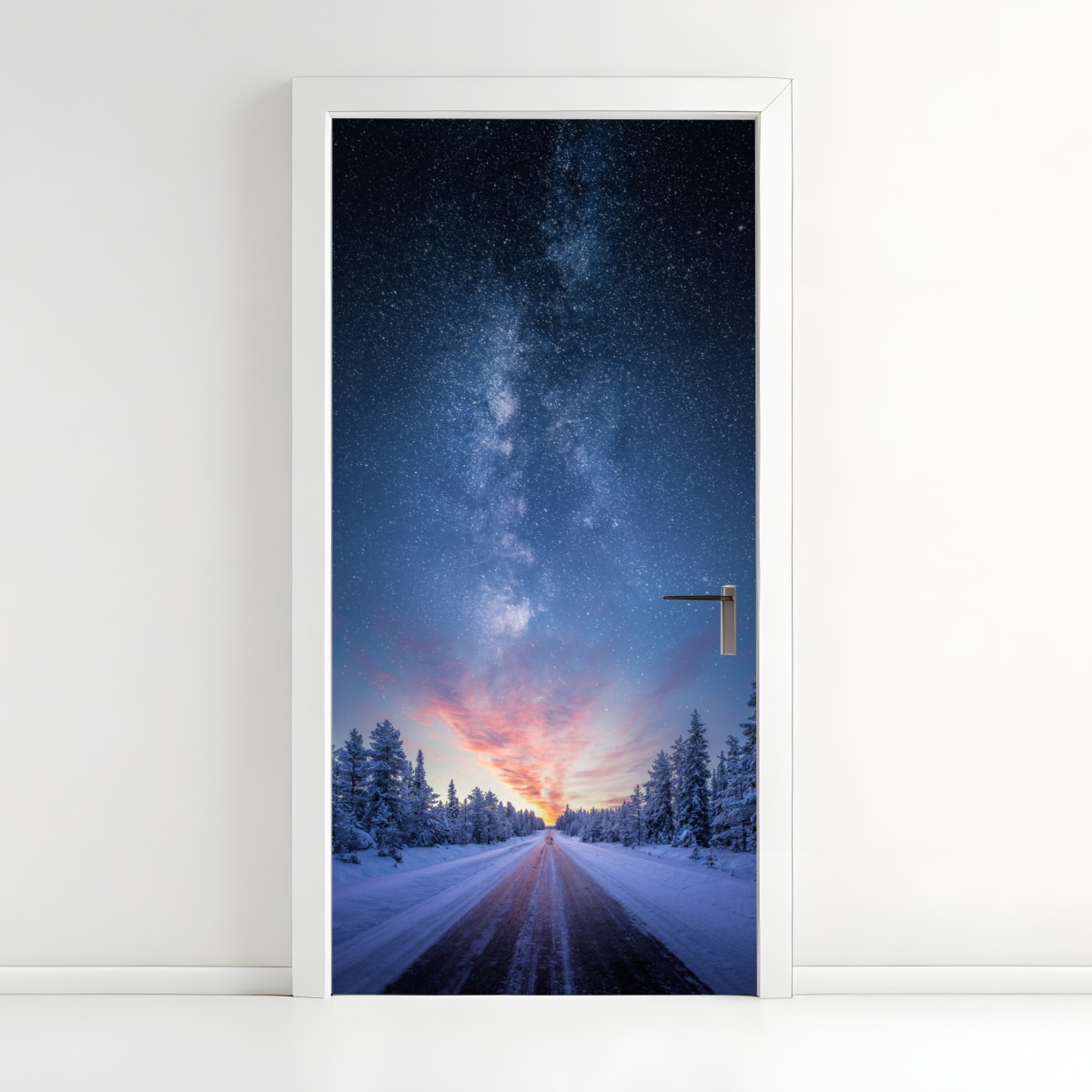 Türaufkleber straße zur milchstraße bei sonnenaufgang – Wallnifity®