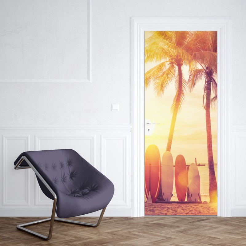 Türaufkleber türkiser aquarellausbruch abstrakt – Wallnifity®